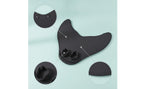 Kids Mermaid Swim Fin detail collage in a wide layout, highlighting foot openings, fasteners and edge stitching.