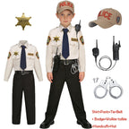 Kids Police Costume Set supplier bundle image showing additional radio and handcuff props.