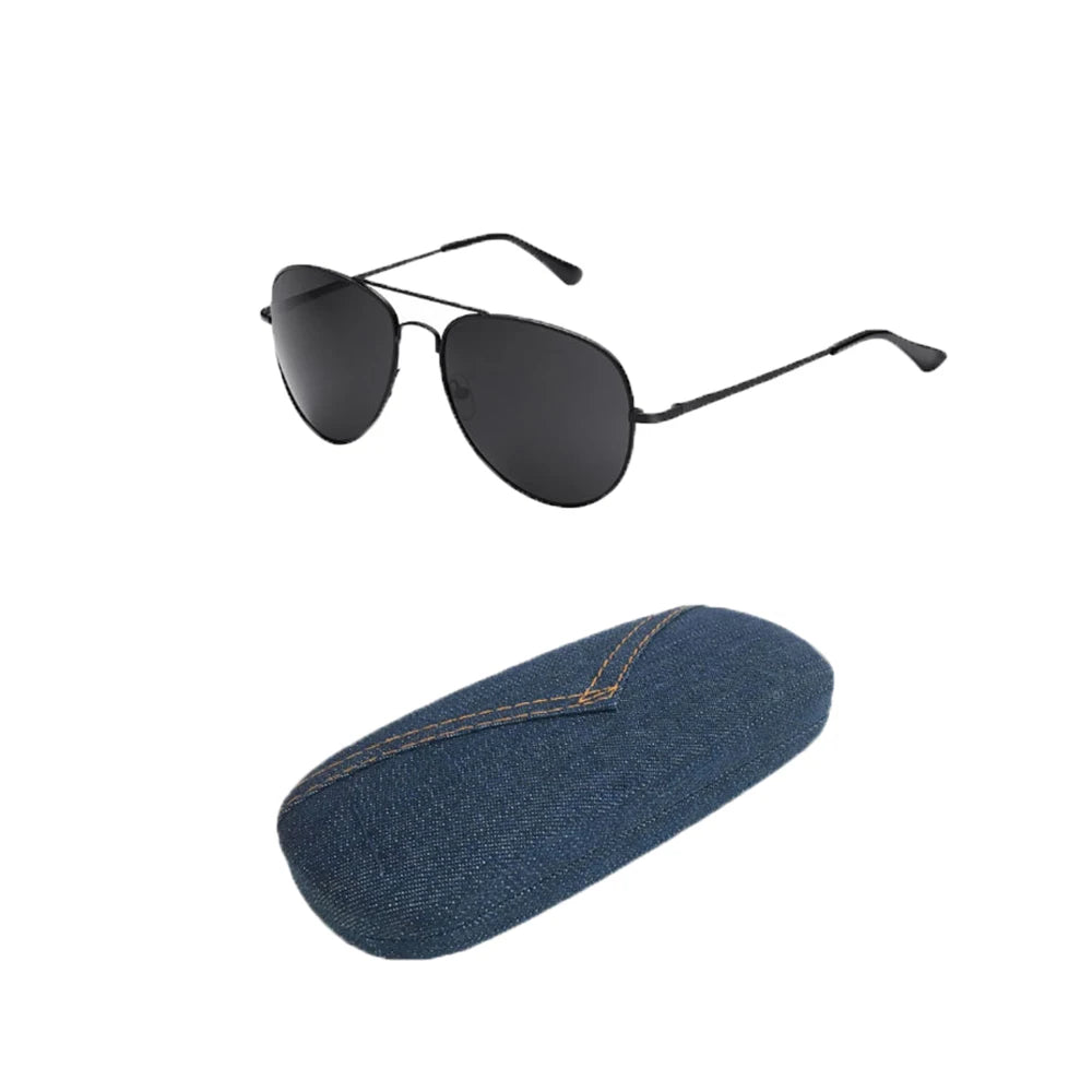 Kids Police Costume Set supplier accessory photo showing black sunglasses and a blue case.