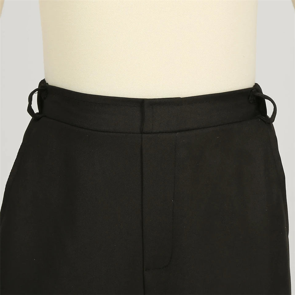 Kids Police Costume Set close-up of the black trouser waistband, center seam, and belt loops.