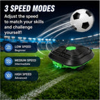 Kids Soccer Defender Robot speed guide showing low, medium and high settings for different challenges.