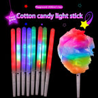 LED Cotton Candy Sticks product poster showing a row of colored lights beside glowing cotton candy.