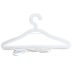 LED Glowing Clothes Hanger unlit on a white background, showing its frame, hook and attached power cable