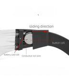 LED Glowing Skeleton Gloves gallery reference showing an LED visor battery compartment; the visor is not included.