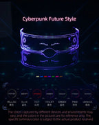 LED Glowing Skeleton Gloves gallery reference showing an LED visor color guide; this separate accessory is not included.