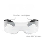 LED Glowing Skeleton Gloves gallery reference showing a clear visor and material labels; the visor is not included.