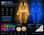 LED Light-Up Tuxedo supplier feature graphic showing illuminated suit colors and tailcoat details