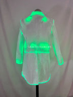 LED Light-Up Tuxedo rear view of the green glowing tailcoat and long split tails