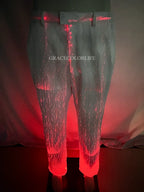 LED Light-Up Tuxedo closer front view of red illuminated pants with belt loops