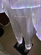 LED Light-Up Tuxedo close-up of illuminated white pants and the jacket’s lower edge
