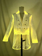 LED Light-Up Tuxedo yellow illuminated tailcoat with six black front buttons