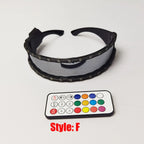 LED Lightwave Gear Set visor glasses with two LED rows and handheld color remote