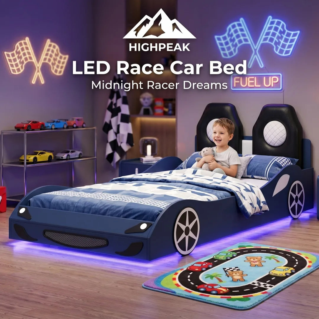 LED Race Car Bed