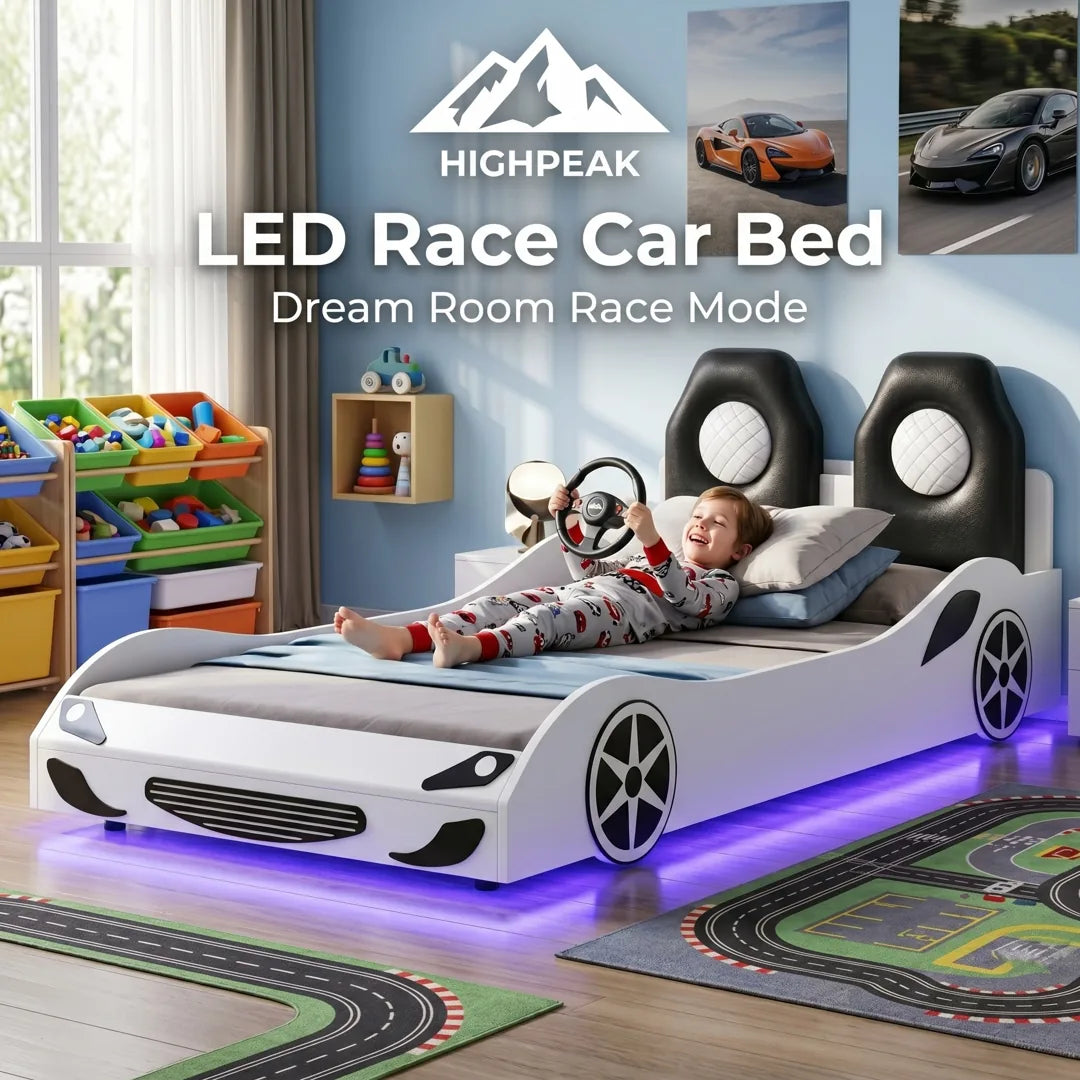 LED Race Car Bed