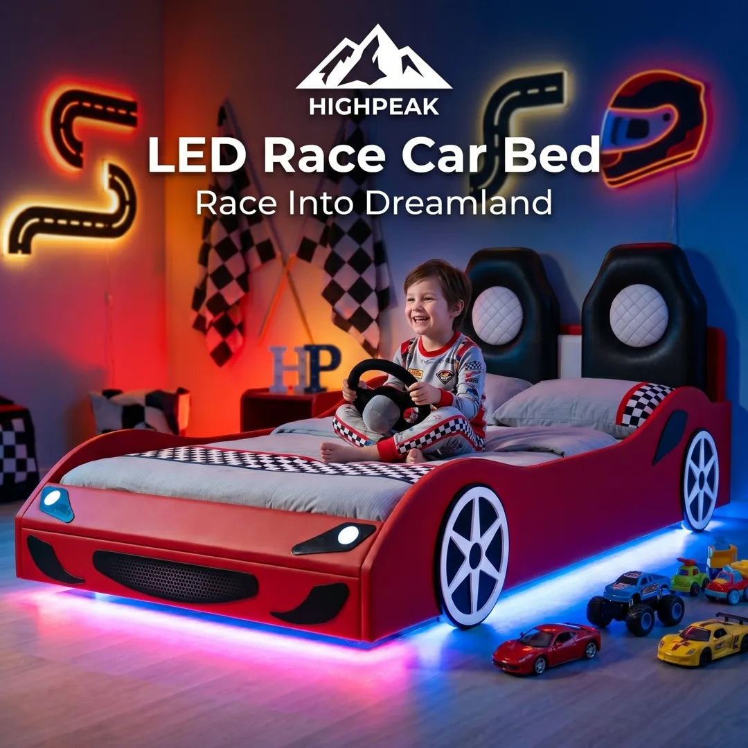 LED Race Car Bed