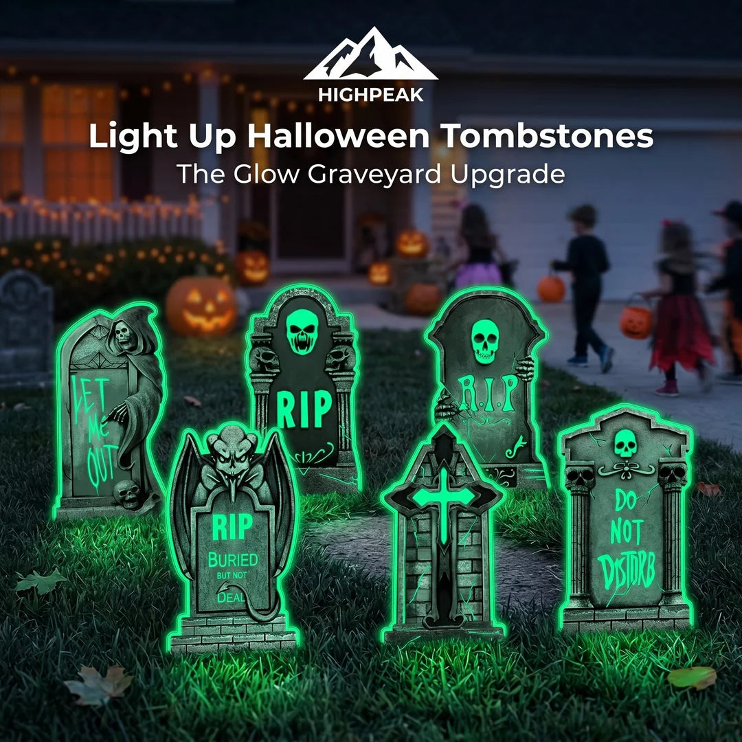 Light Up Halloween Tombstones (6-Pack)