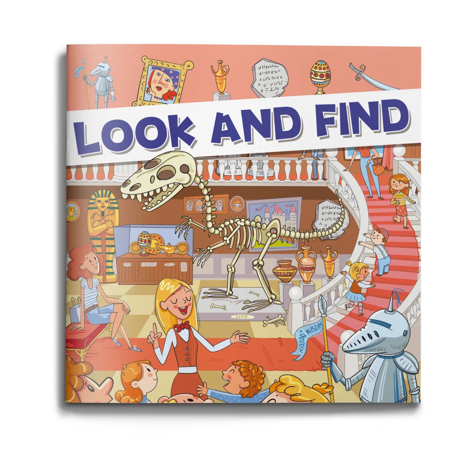 Little Explorer Search Book cover with colorful museum-themed hidden-object artwork