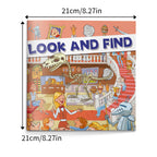 Little Explorer Search Book size guide showing a 21 cm by 21 cm square format