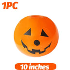 Luminous Halloween Balloons single orange 10-inch pumpkin balloon with a printed jack-o’-lantern face