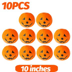 Luminous Halloween Balloons 10-pack of orange 10-inch jack-o’-lantern balloons on a white background