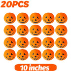 Luminous Halloween Balloons 20-pack of orange 10-inch jack-o’-lantern balloons on a white background