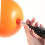 Luminous Halloween Balloons inflation port connected to a hand pump for no-knot setup