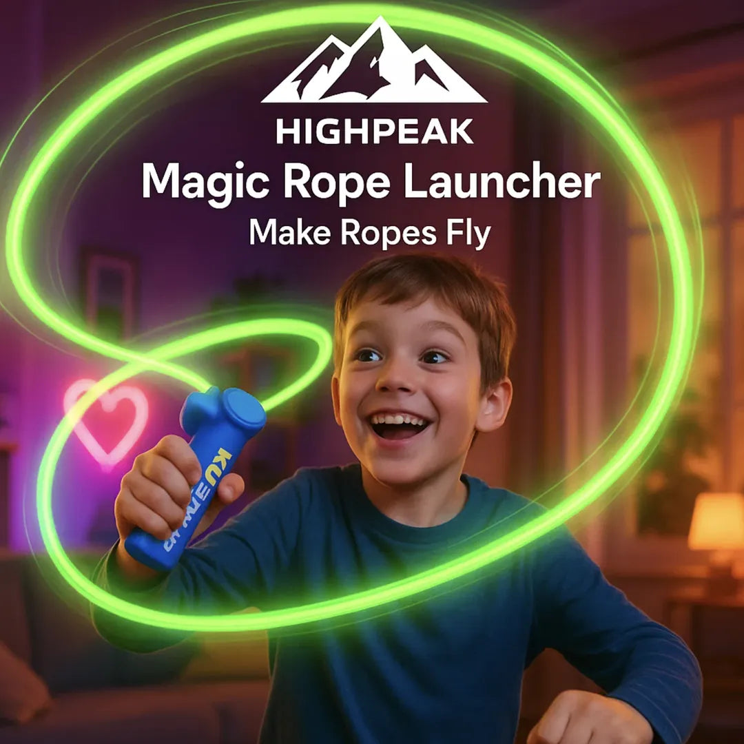 Portable Rope Launcher HighPeak Magic Rope Launcher – Fun Indoor Outdoor Toy with 2 Ropes
