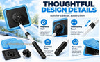 Magnetic Windshield Cleaning Kit showing the telescoping arm, textured grip and removable cleaning cloths