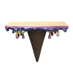 Melting Ice Cream Shelf in Colorful finish with rainbow drips and a brown cone base