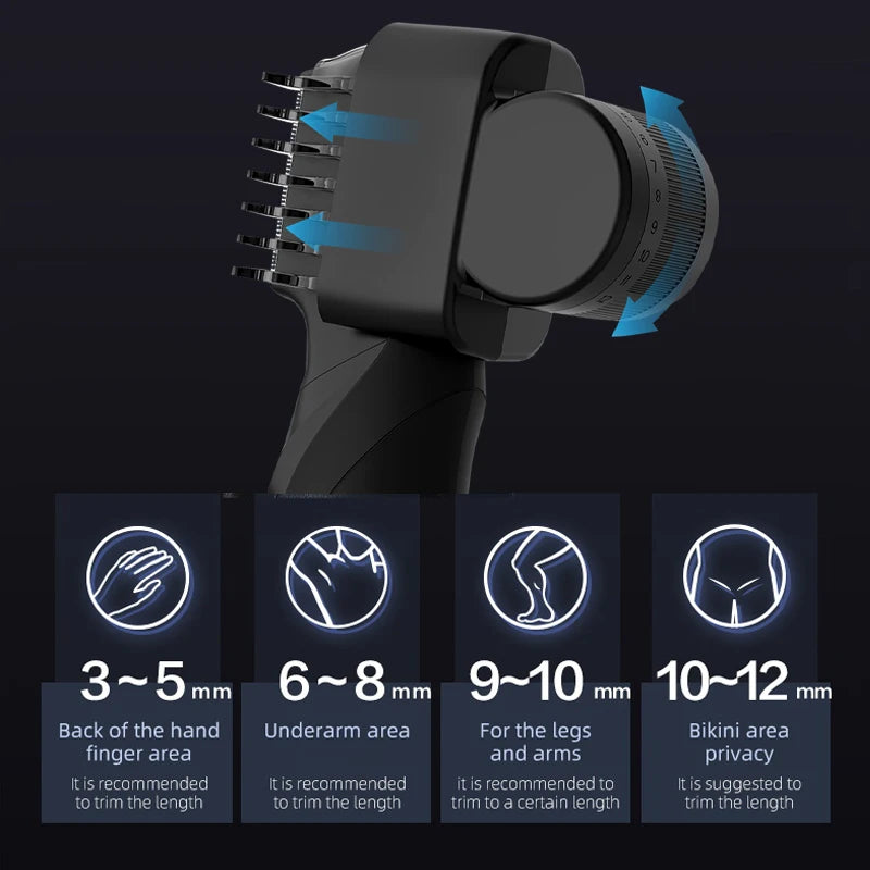 Men’s Body Grooming Kit – adjustable comb close-up showing the length-setting dial.