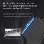 Men’s Body Grooming Kit – close-up of the trimmer blade and rounded cutting teeth.