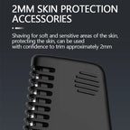 Men’s Body Grooming Kit – fixed 2 mm comb attachment fitted over the cutting head.