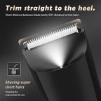 Men’s Groin Trimmer ceramic blade close-up showing the fine tooth spacing for short body-hair trimming