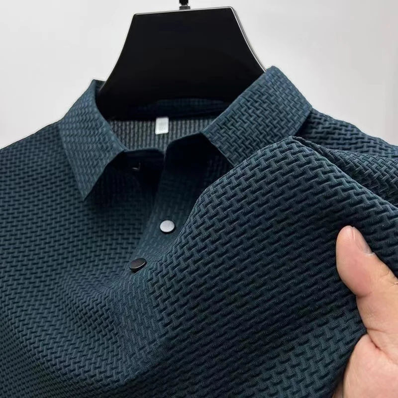 Blue Men's Valor Textured Polo collar and raised knit detail