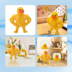 Mini Buff Duck Figurine lifestyle collage for desktop decoration