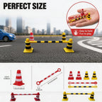 Mini Traffic Cone Set size guide showing 2.5 cm cone height, 1.5 cm base width and 8.7 cm bar length.