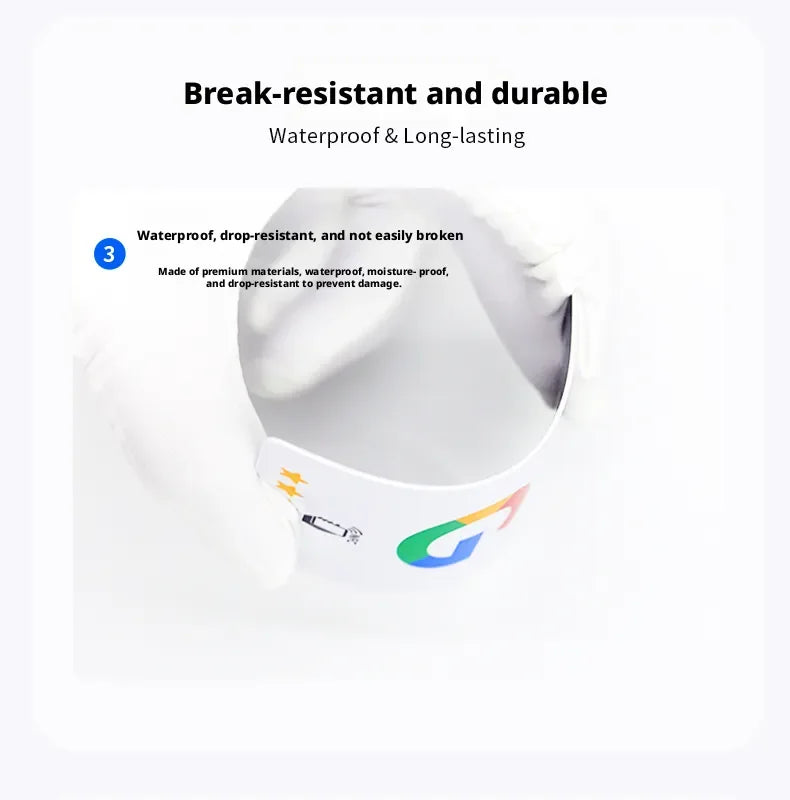 White NFC review card bent in a gloved hand to demonstrate flexibility