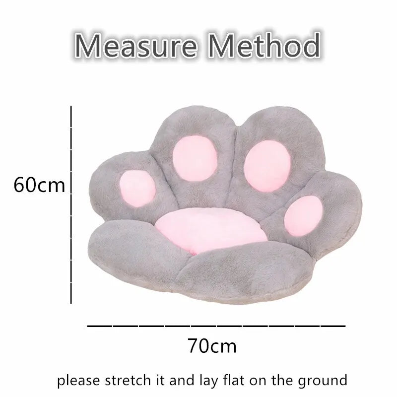 Plush Cat Paw Cushion size guide showing 70 cm width and 60 cm height