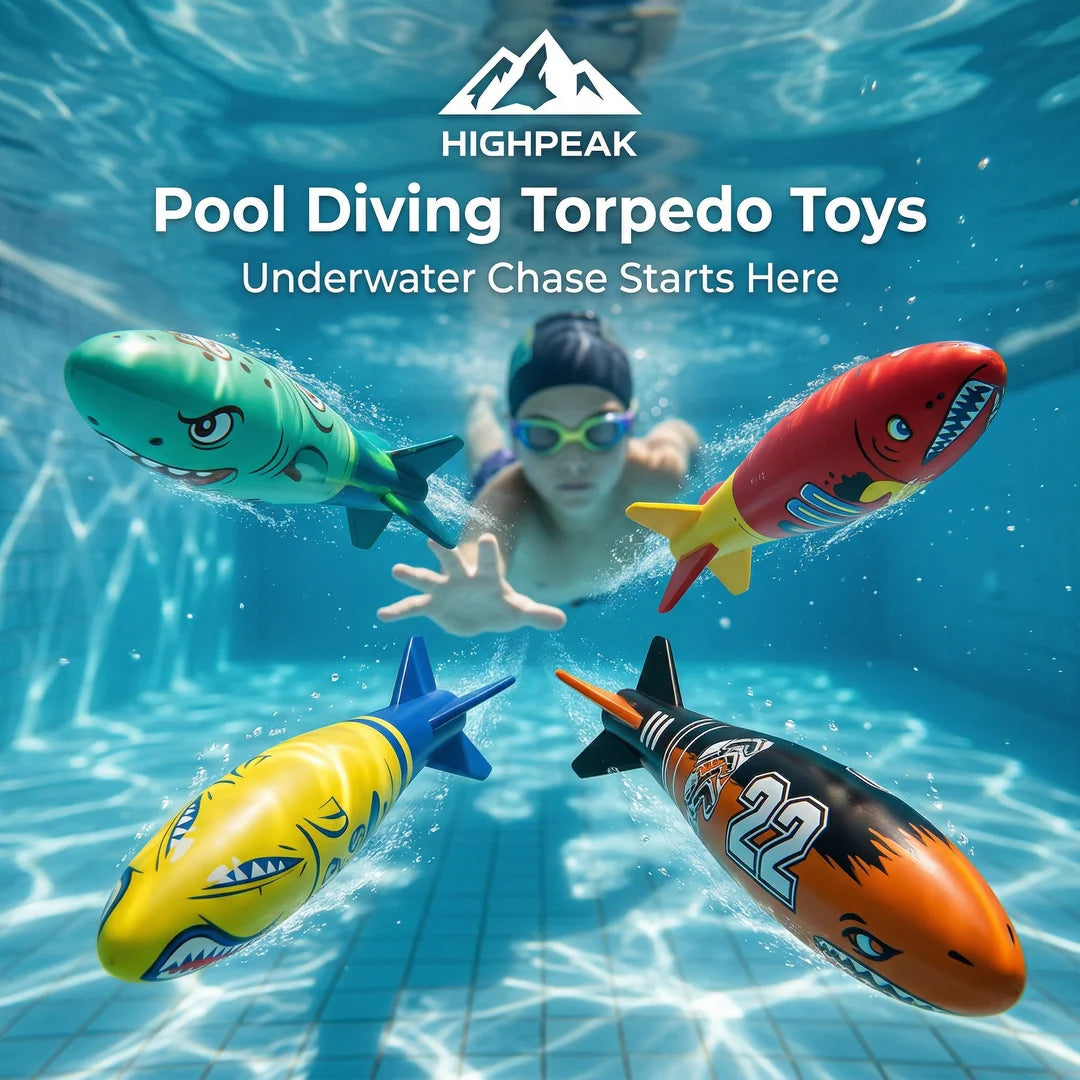 HighPeak Pool Diving Torpedoes | 10PC Underwater Swim Game Toy Set