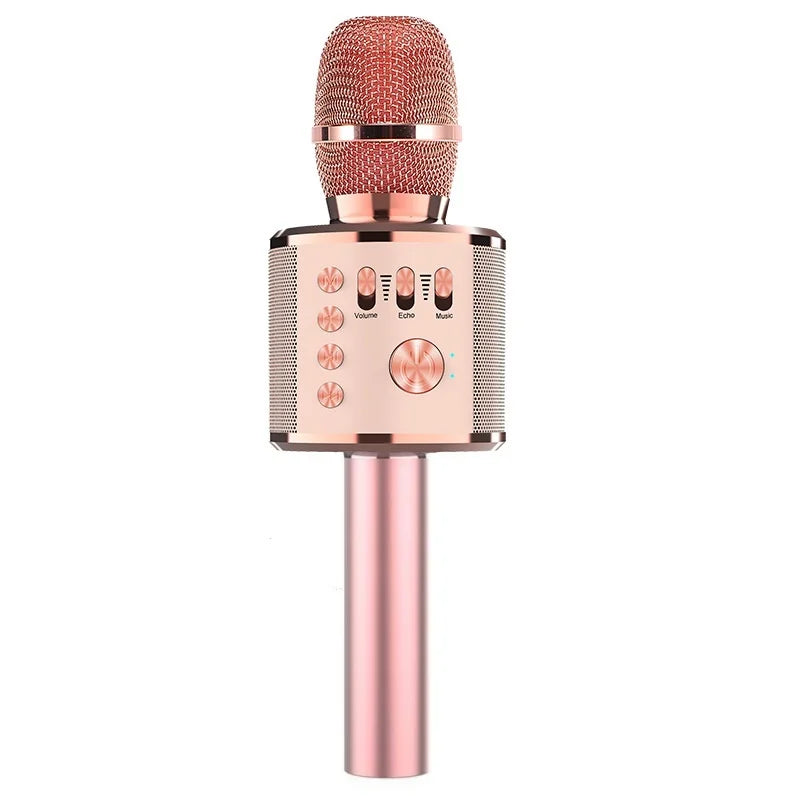 Popstar Karaoke Microphone in the metallic Pink color variant on a white background