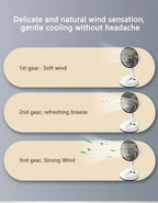 Portable Oscillating Fan airflow comparison for gentle, moderate, and strong three-speed settings