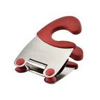Red Pot Clip Spoon Holder with rubber utensil cradle and stainless steel spring clamp