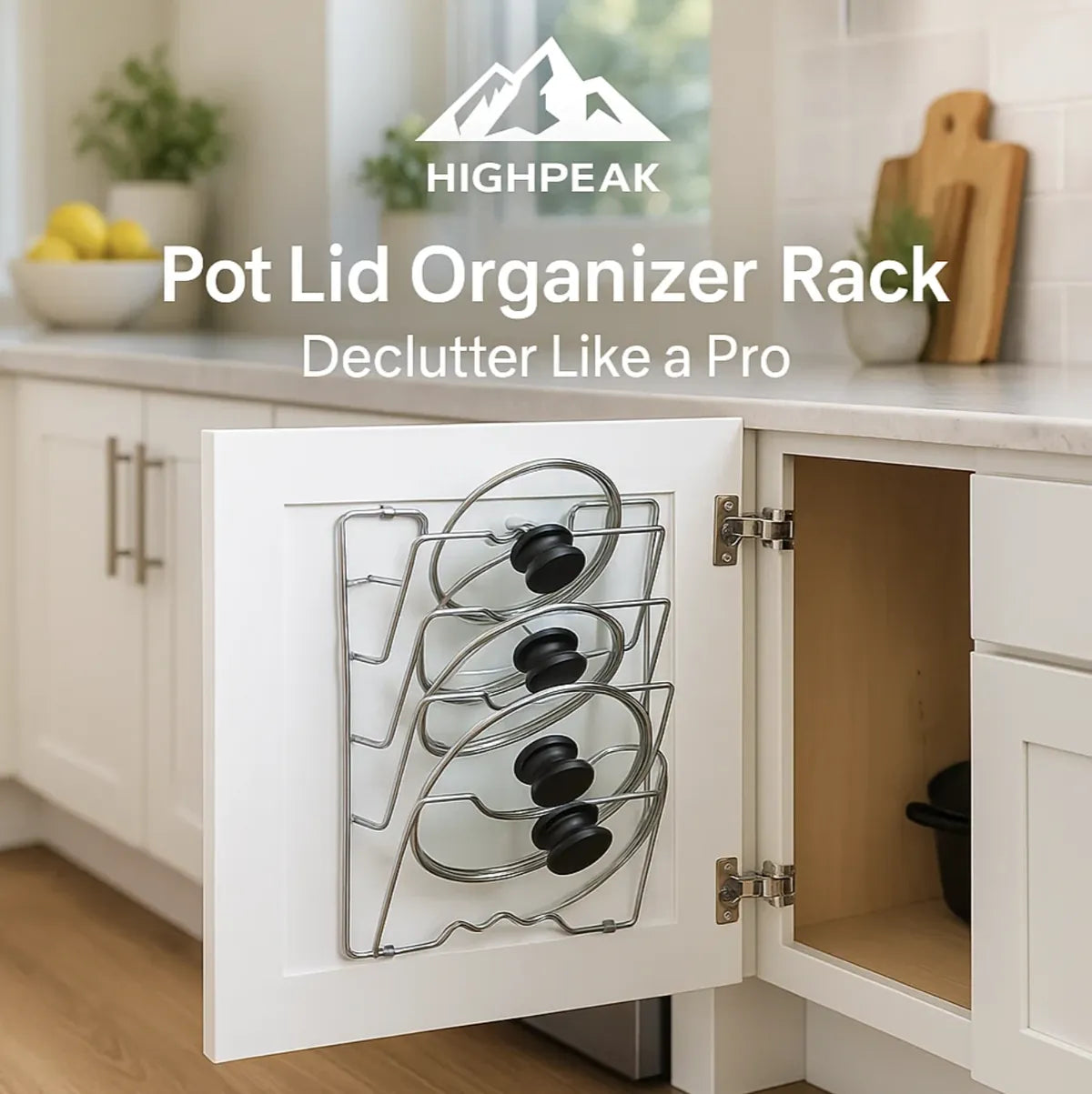 Pot Cleaning Rack HighPeak Pot Lid Organizer Rack Stainless Steel Space-Saving Kitchen