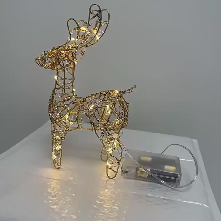 Cute Lighted Wire Reindeer