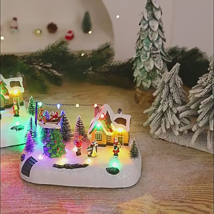 Animated Santa Sleigh Village