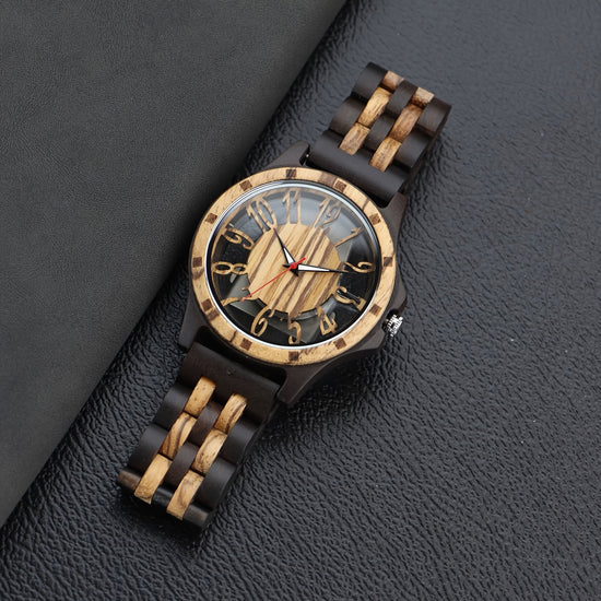 RusticEdge  Handcrafted Wooden Timepiece 