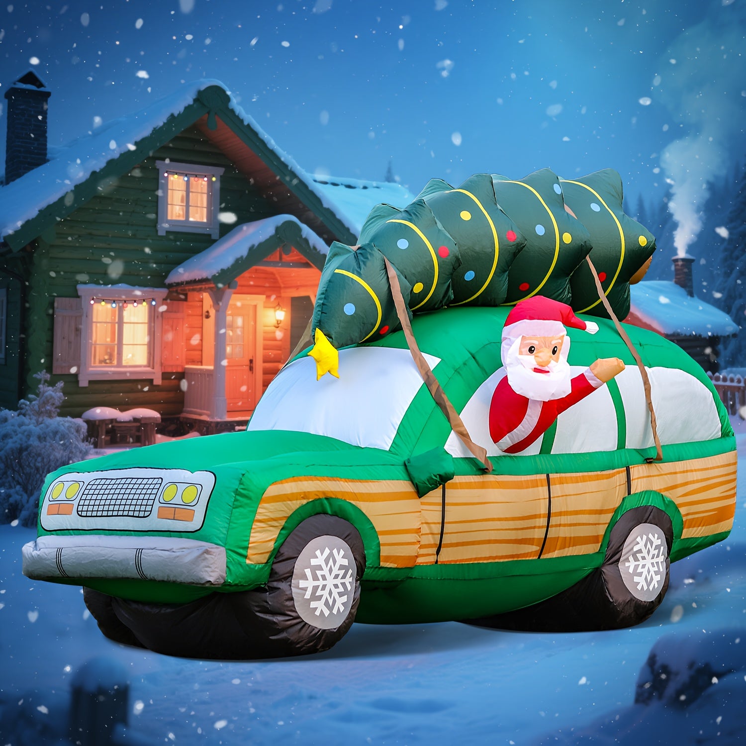 7FT Inflatable Christmas Santa Car