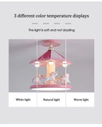 Princess Carousel Ceiling Lamp comparison showing white, neutral and warm light tones