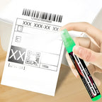Privacy Eraser Spray Pen held beside an obscured thermal shipping label
