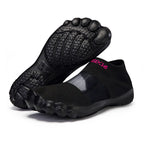Quick-Dry Water Shoes in black, showing the circular toe tread and fine upper mesh.
